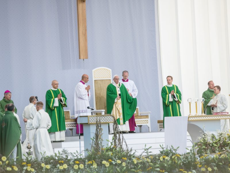 Popiežius Pranciškus meldėsi Santakos parke